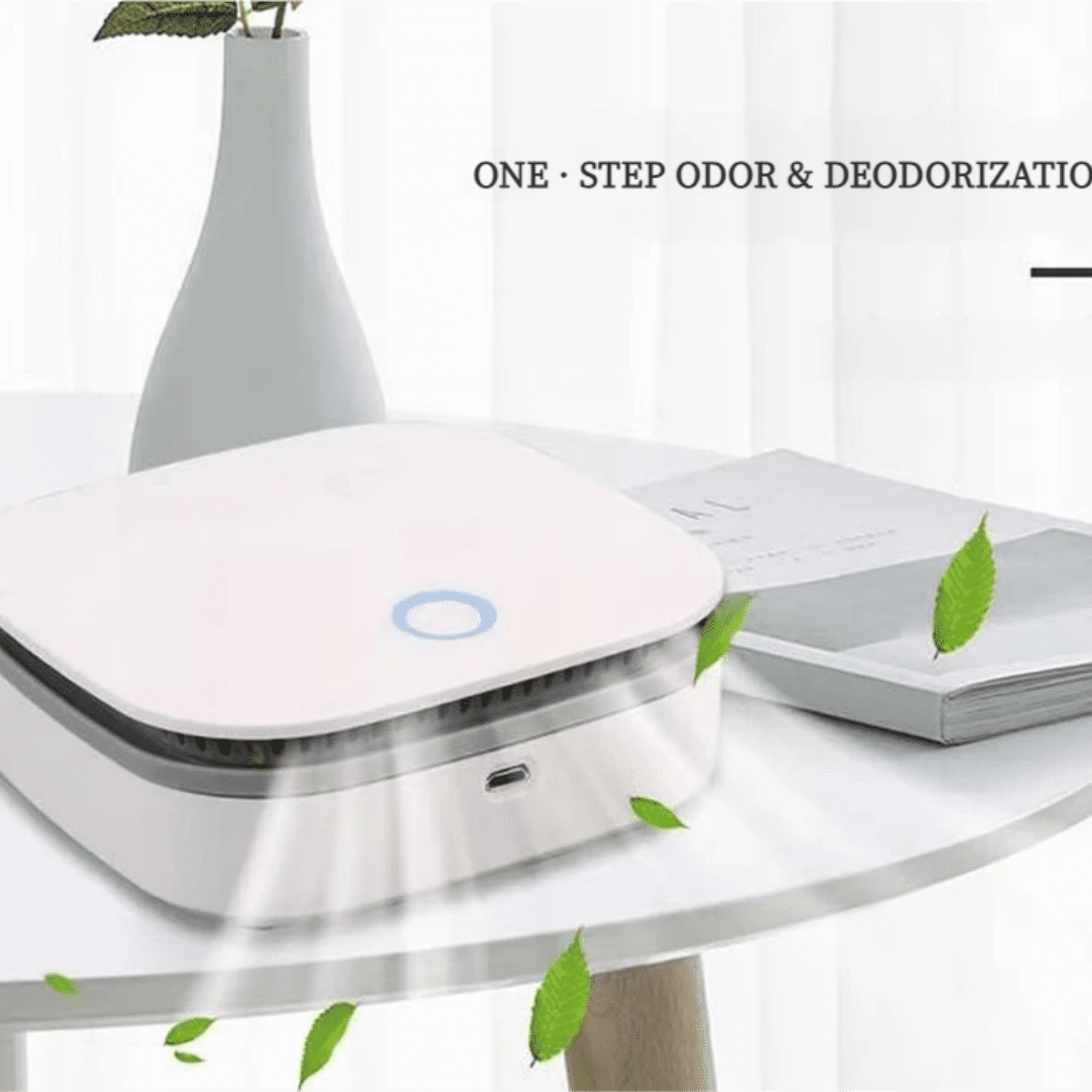 Portable Air Purifier - 5 Minute Quick Formaldehyde & Odor Removal, USB Rechargeable One Button Air Cleaner for Car, Refrigerator, Bathroom, Closet, Multi-Scenario Use