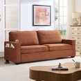 thumbnail image 5 of Miekor Furniture Corduroy Sofa, 87.4 Inch Modern Design Sofa With Cup Holder And Storage Bags, Deep Seat Sofa Couch, Comfy Couch For Living Room, Apartment, Office, Brown 96380, 5 of 13