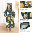 thumbnail image 3 of FORMRS Wearable Blanket Hoodie with Sleeves for Kids Cozy Flannel Sweatshirt, Floral Lemons, 3 of 7