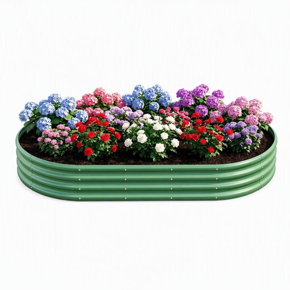 Galvanized Steel Raised Garden Bed 6x3x1ft Outdoor Planter Box in Green for Vegetables Herbs and Flowers with 16 Square Feet of Growing Space and Tool-Free Assembly