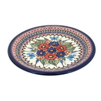 Blue Rose Polish Pottery Floral Butterfly Small Dinner Plate
