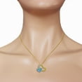 thumbnail image 3 of Galaxy Gold 14K Solid Yellow Gold 18" Heart Necklace with Natural Diamonds and Blue Topaz, 14"-24" Sizes, December Birthstone, Symbol of Calm, 3 of 3