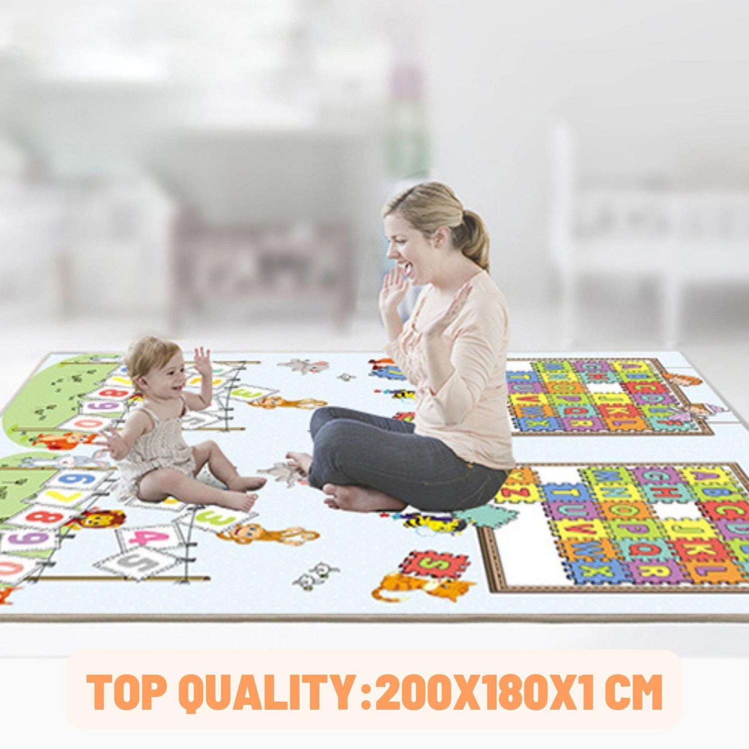 Toddlers, Infants, and Kids Double-Sided Foldable Indoor/Outdoor Waterproof Foam Playmat- KidsVIP