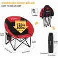thumbnail image 4 of KingCamp Folding Camping Chair Oversized Round Chair with Cup Holder, Red, 4 of 7