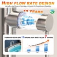 thumbnail image 5 of SUNRINX Freestanding Tub Faucet, 2-Handle Freestanding Tub Faucets with Brass Two-Function Handshower, Max 6 GPM Floor Mount Tub Filler Bathtub Faucet with 360° Swivel Spout, Brushed Nickel, 5 of 12