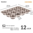 thumbnail image 3 of CHEFMADE Muffin Cake Pan, 12-Cavity Non-Stick Cupcake Pan Bakeware for Oven Baking (Champagne Gold), 3 of 9
