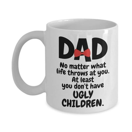 

Dad No Matter What Life Throws At You Cool Graphic Bow Tie Coffee & Gift Mug For An American Father New Daddy And Single Pops On Fathers Day