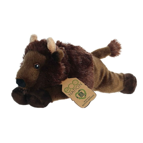 Aurora - Small Brown Eco Nation - Eco Softies 8.5" Bison - Responsibly Made Stuffed Animal