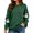 1Dark Green, variant on Xijirk Women Crew Neck Sweatshirt Spooky Season Text Smiley Face Ghost Sleeve Print Long Sleeve Loose Fit Pullover Top for Halloween Fall Holiday Wear,Red,S