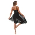 thumbnail image 4 of Jhaoyu Womens Lyrical Dance Dress Asymmetrical High-Low Skirt Modern Contemporary Tulle Dance Costume Black L, 4 of 4
