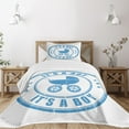 thumbnail image 3 of Ambesonne Retro Quilted Bedspread Set 2 Pcs, Old Fashioned Circles Wheels, Twin Size, Violet Blue, 3 of 6