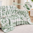thumbnail image 4 of Sanmadrola Boho Sofa Cover Chenille Couch Covers Blanket Furniture Protector for Sectional Sofa, Anti Slip Couch Covers for 3 Cushion Couch, Washable Slipcover for Dog (Green, 71"x134"), 4 of 9