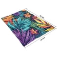 thumbnail image 4 of Colorful Tropical Leaf Pattern Blanket,Comfortable Soft Flannel Throw Blanket,All Season,Warm Lightweight Blankets for Sofa Bed Couch Living Room Chair,40"x50", 4 of 4