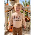 thumbnail image 5 of RUINIXCW Toddler Baby Boy Girl Halloween Sweatshirt Outfit Infant Fall Winter Clothes Pumpkin Ghost Letters Embroidery Crew Neck Pullover Shirts Tops, 5 of 10
