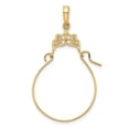 thumbnail image 3 of Real 14kt Yellow Gold Filigree Charm Pendant Holder; for Adults and Teens; for Women and Men, 3 of 4
