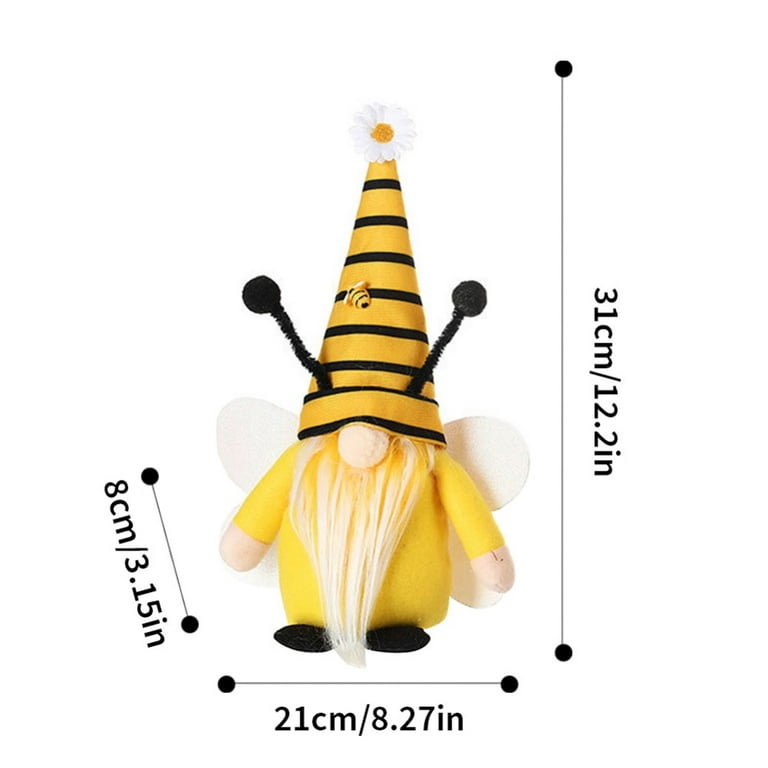  CiyvoLyeen Bumble Bee Striped Gnomes Scandinavian Tomte Nisse  Swedish Honey Bee Elf Home Farmhouse Kitchen Decor Bee Shelf Sitter Tiered  Tray Display, Set of 2 : Home & Kitchen