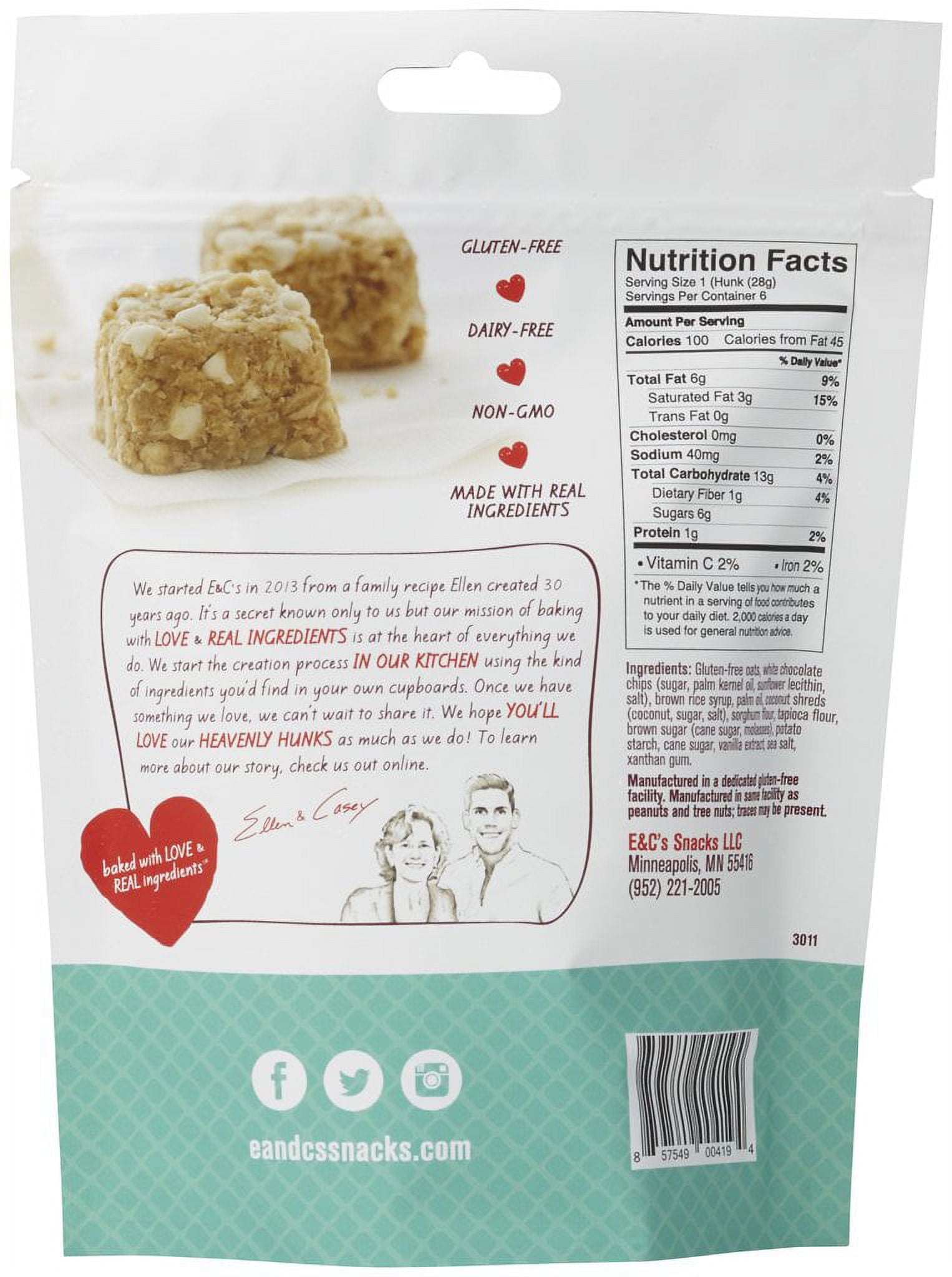 Heavenly Hunks - Cookie Oatmeal White Chocolate 6 Oz