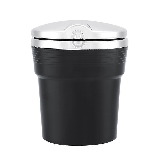 Cendrier LED pour voiture, avec couvercle, pour bureau et maison (noir)