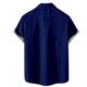 thumbnail image 2 of Camisas De Lino Para Hombre Camisa de manga corta con estampado digital 3d de ocio de tendencia de moda de playa de turismo de vacaciones de verano para hombres (Dark Blue, XS), 2 of 3