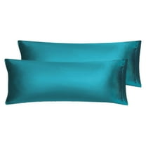 Unique Bargains 2 Pack Polyester Satin Body Pillow Cover 20" x 54" Blue