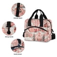 thumbnail image 3 of FORMRS Reusable Lunch Bag for Work School Leakproof Insulated Cooler with Adjustable Shoulder Strap, Light Pink Gingerbread Houses, 3 of 6