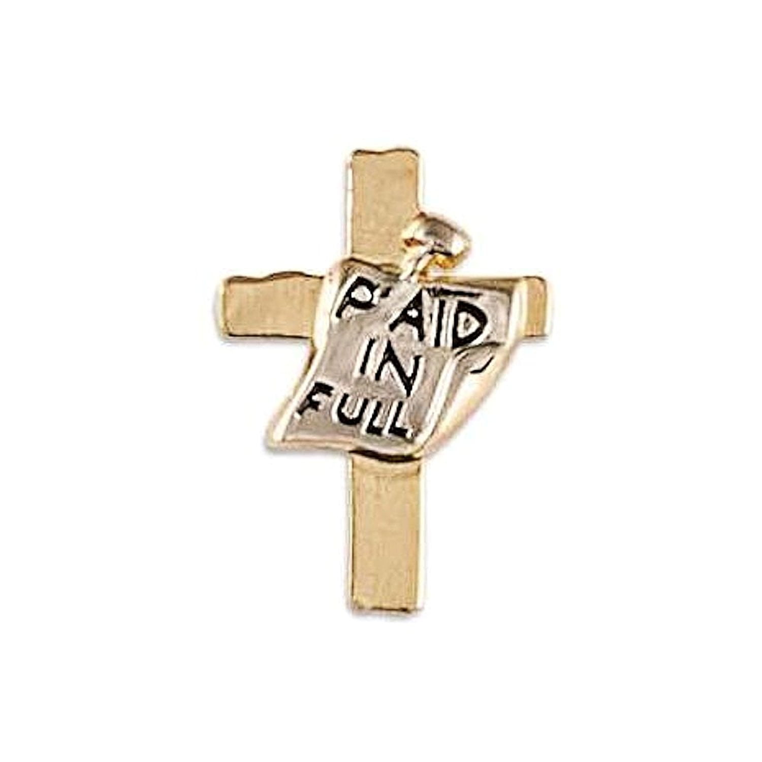 Paid In Full Cross Pin Gold & Silver by Sterling Gifts Easter Jewelry