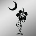 thumbnail image 1 of Hibiscus Flower Moon South Carolina Decal Sticker | 5.5-Inches By 3.2-Inches | Black Vinyl, 1 of 1