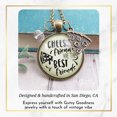 thumbnail image 4 of Pizza Cheesy Friends Necklace Gutsy Goodness Adult Female Bronze Metal Jewelry, 4 of 8