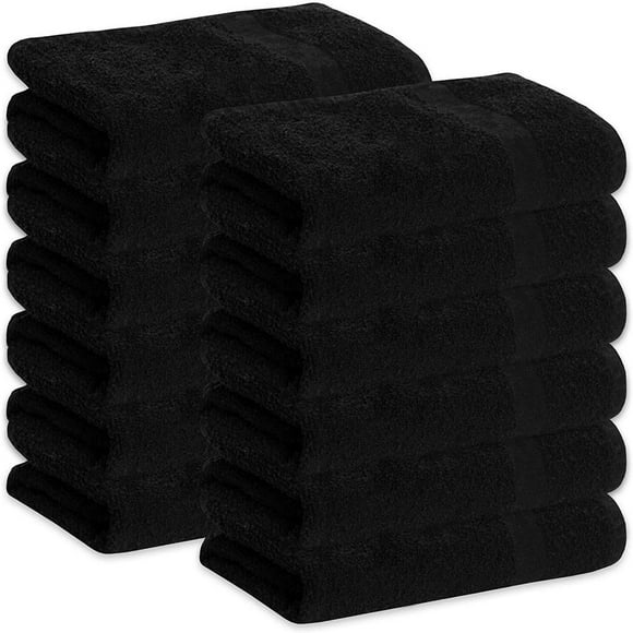 Black Bleach Proof Towels Bulk Sets 100% Cotton Premium Spa Quality  Super Soft and Absorbent for Gym  Pool  Spa  Salon and Home
