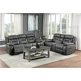 thumbnail image 2 of Pemberly Row Microfiber Double Reclining Love Seat in Gray, 2 of 8