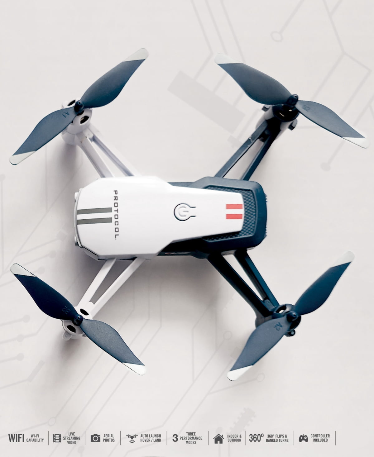 Protocol Forte Drone with Live Streaming Camera – White