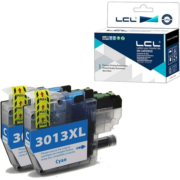 LCL Compatible for Broher LC-3013 LC3013 LC-3013C LC3013C High Yield (2-Pack,Cyan) Pigment Ink Cartridge for MFC-J491DW