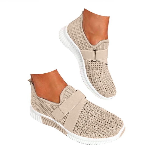 DXOUPM Chaussures à Enfiler pour Femmes Chaussures Décontractées Chaussures Légères de Marche Course Gym Entraînement