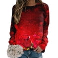 thumbnail image 5 of SOMOWI Chandails de la Saint-Valentin pour Femmes à Imprimé, Col Rond, Coupe Ajustée, Chandail à Enfiler à Manches Longues, Blouse Ample d'Entraînement, Rouge, Hauts Athlétiques d'Automne P, 5 of 5
