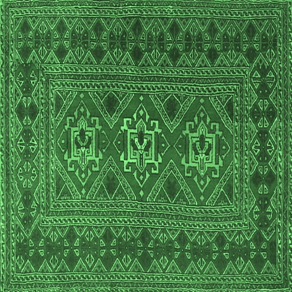 Ahgly Company Indoor Square Persian Emerald Green Traditional Area Rugs, 5' Square