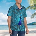 thumbnail image 3 of Fotbe Beautiful Blue Peacock Camisa Hawaiana para Hombre Unisex – Camisa Casual de Verano con Botones de Manga Corta de Algodón y Lino,Medium, 3 of 7