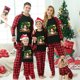 thumbnail image 3 of Pijamas familiares navideños a juego, conjuntos de pijamas negros de manga larga, muñeco de nieve, Navidad en julio, 3 of 3