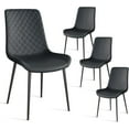 thumbnail image 2 of Dining Room Chairs, Upholstered Leather Dining Chairs, Dining Chairs Set of 4, Mid-Century Design Kitchen Chairs with Metal Legs, Armless Leisure Side Chair, 2 of 6
