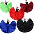 thumbnail image 3 of BH-JJSMGS Women Long Skirts Dancer Solid Color Dance Satin Skirt Dance Performance Costumes, 3 of 4