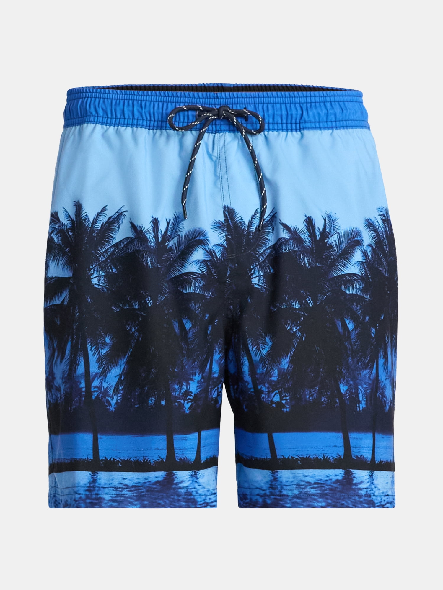 No Boundaries Elastic Waist Swim Shorts, 6" Inseam, Men's & Big Men's