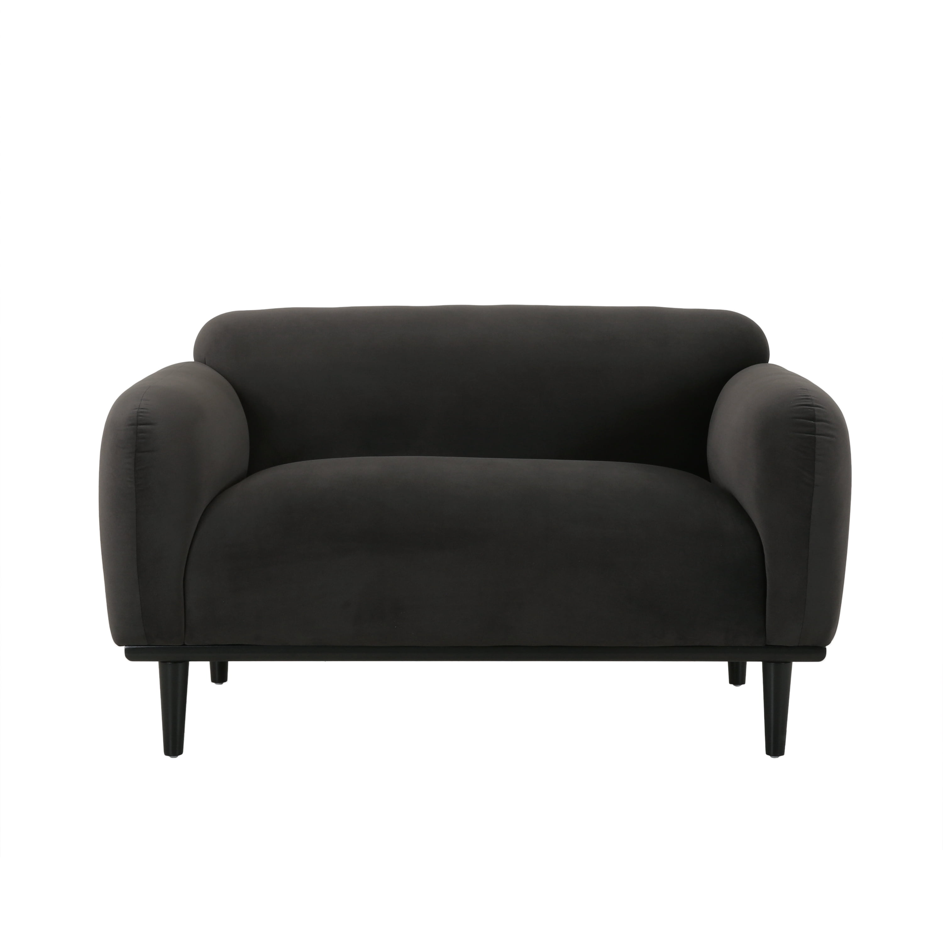 Euroco 50" Small Loveseat Sofa Couch, Boucle Upholstered 2-Seater Love Seats for Apartment, Bedroom,Small Space,Dark Gray