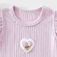 thumbnail image 4 of enyan Toddler Baby Girl Summer Clothes Short Sleeve Tops+Elastic Drawstring Plaid Shorts Two Piece Fruit Print Outfit Set(Purple,12-18 Months), 4 of 7