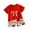 Red, variant on GEZHEN Girls Boys Summer Cartoon Printing Short Sleeve Shorts Two PC Set Relaxed Fit Casual Outfits