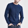 thumbnail image 2 of Men's Knitted Sweater Coat Round Neck Pullover Soft Warm Casual Winter Base Layer Top, 2 of 2