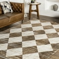 thumbnail image 4 of nuLOOM Meline Checkered Fringe Area Rug, 2' x 4' 4", Beige, 4 of 9