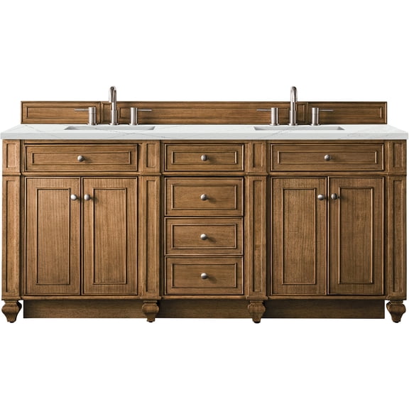 James Martin Vanities 157-V72-SBR-FENC Bristol 72" Free Standing Double Basin Hardwood