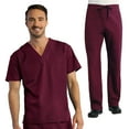 thumbnail image 2 of Maevn Red Panda Unisex V-Neck Scrub Top & Unisex Basic Scrub Pant Set, 2 of 2