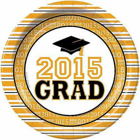 grad success graduation dinner plates pack of 50 yellow walmart com