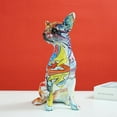 thumbnail image 5 of Resin Graffiti Chihuahua Dog Sculpture Animal Statue Pop Art Modern Objects Home Living Room Shelf Decoration Items Rack, 5 of 7