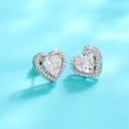 thumbnail image 4 of CILENON Clearance Cubic Zirconia Earrings Studs, Cute Heart Cz Stud Earrings White Gold 10Mm Square Teardrop Heart Halo Stud Earrings Hypoallergenic for Women(G,One Size), 4 of 6